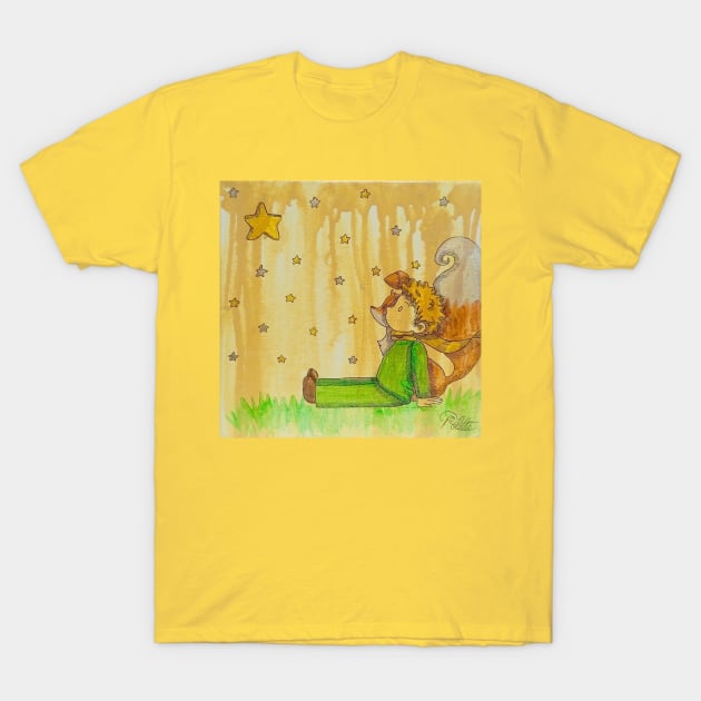 The Little Prince and the Stars T-Shirt by Polette Color